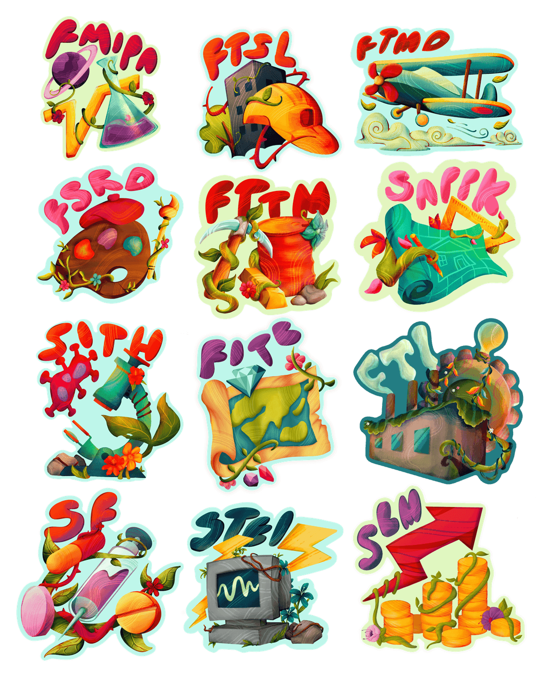 Sticker Sheet Fakultas